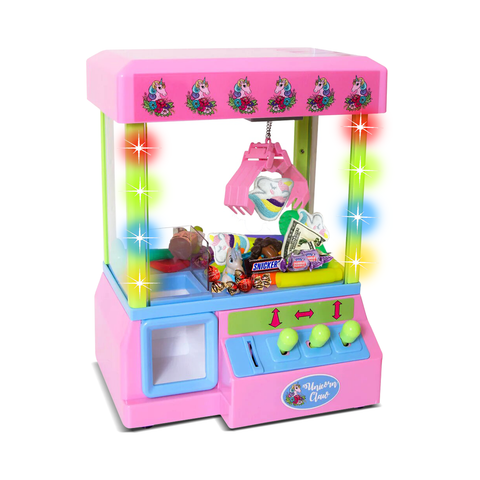 Bundaloo Pink Unicorn Claw Machine Arcade Game with Lights and 3 Unicorn Plush Toys