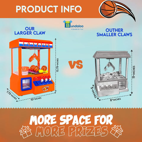 Bundaloo Slam Dunk Claw Machine Arcade Game With 3 Mini Basketballs