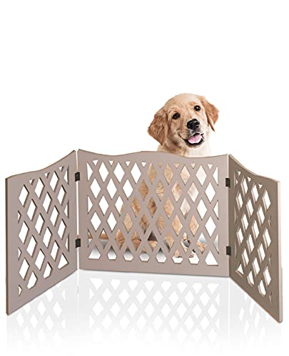 Bundaloo Freestanding Folding Wood Pet Gate – Grey