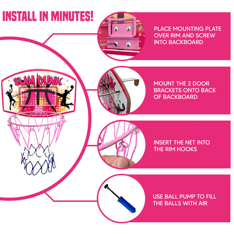 Bundaloo Slam Dunk Over the door Basketball Game - Girls