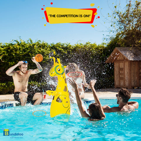 Bundaloo Pool Inflatable Giraffe Basketball and Toss Game