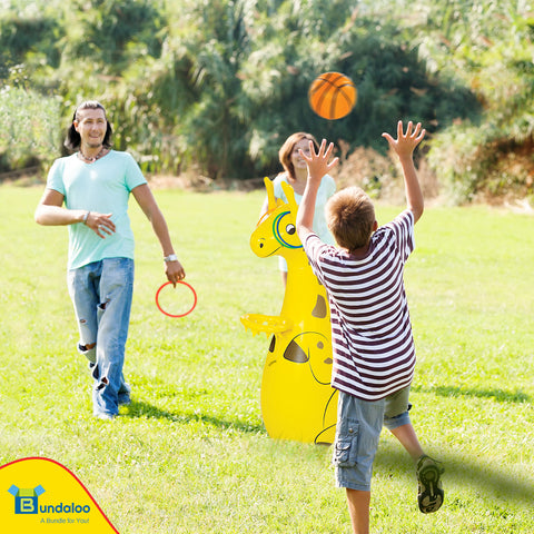 Bundaloo Pool Inflatable Giraffe Basketball and Toss Game