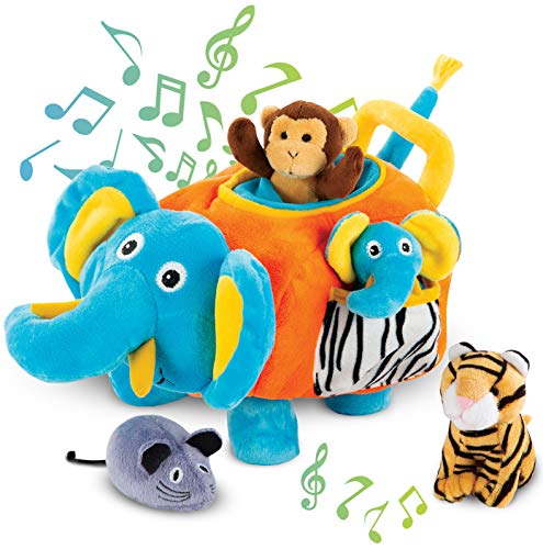 Bundaloo Elephant Surprise Animal Box - Plush, Cute Carrier with Handle