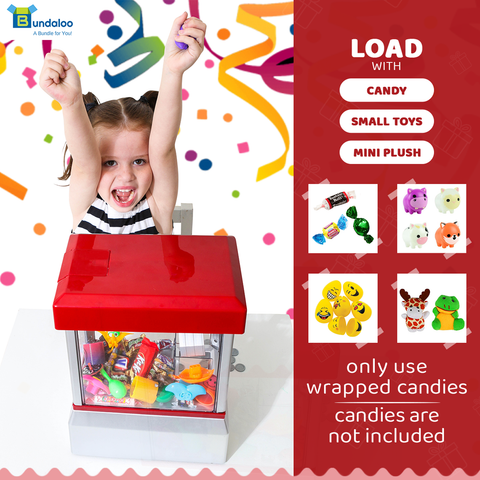Bundaloo Original Mini Claw Machine Arcade Game - Red