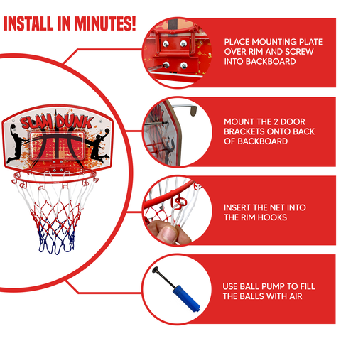 Bundaloo Slam Dunk Over the door Basketball Game - Boys