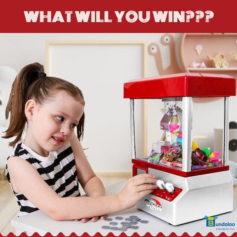 Bundaloo Original Mini Claw Machine Arcade Game - Red