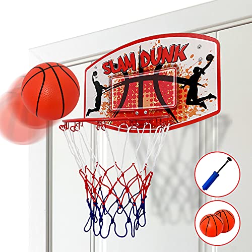 Over The Door Basketball Hoop Indoor, Mini Basketball Hoop, Basketball Hoop  with Ball and Air Pump