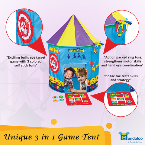 Bundaloo Kids 3 In 1 Carnival Game Tent