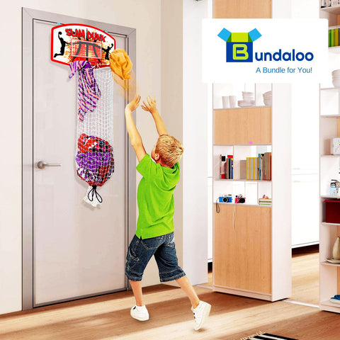 Bundaloo Slam Dunk Over The Door Basketball Hamper Game