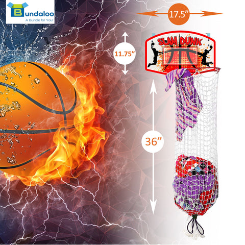 Bundaloo Slam Dunk Over The Door Basketball Hamper Game