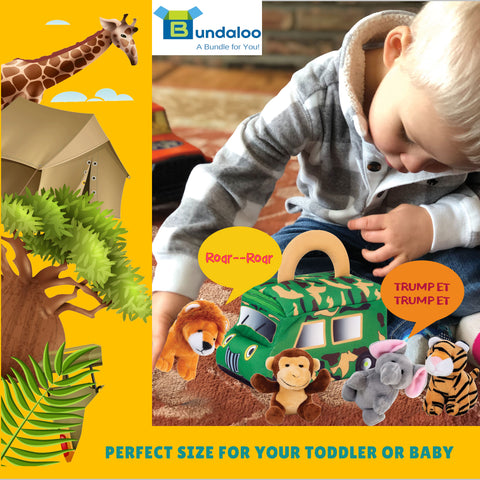Bundaloo Plush Jungle Animals Set with Realistic Sounds