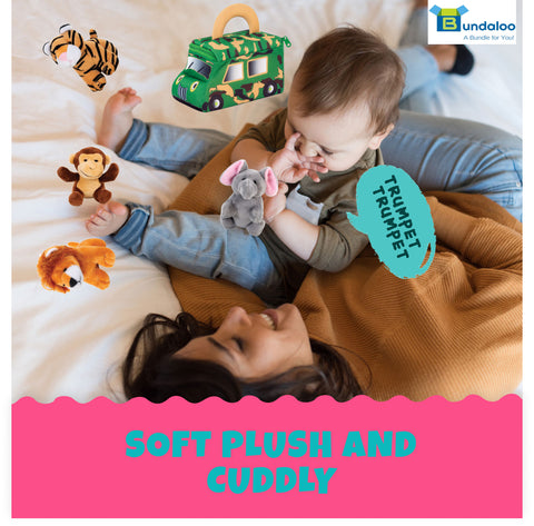 Bundaloo Plush Jungle Animals Set with Realistic Sounds