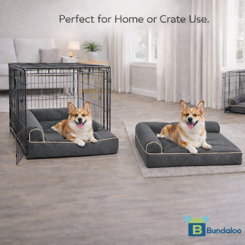Bundaloo Orthopedic Memory Foam Dog Bed with Waterproof Liner & Washable Cover
