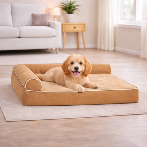 Bundaloo Orthopedic Memory Foam Dog Bed with Waterproof Liner & Washable Cover