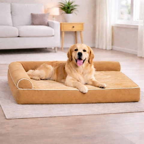 Bundaloo Orthopedic Memory Foam Dog Bed with Waterproof Liner & Washable Cover