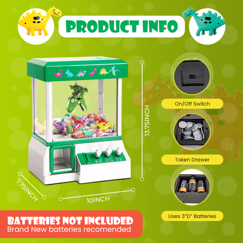 Bundaloo Dino Claw Machine Arcade Game  with Sound