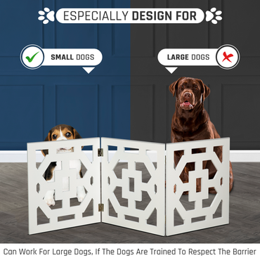 Bundaloo Decorative Wooden Dog Gate | Expandable Barrier for Stairs & Doorways