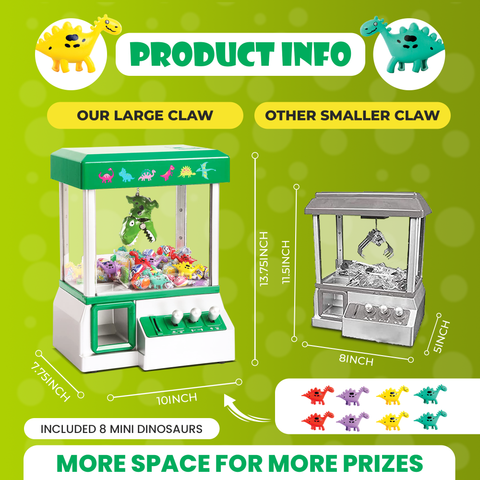 Bundaloo Dino Claw Machine Arcade Game  with Sound