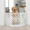 Bundaloo Freestanding Wooden Dog Gate (Lattice - White)