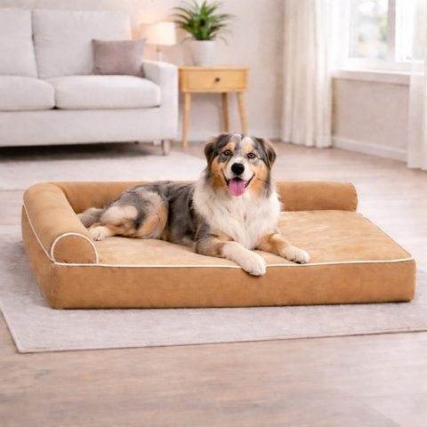 Bundaloo Orthopedic Memory Foam Dog Bed with Waterproof Liner & Washable Cover