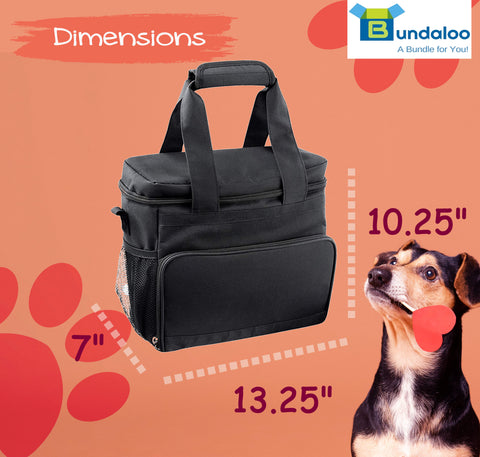 Bundaloo Dog Travel Bag  Organizer 5-Piece Set with Shoulder Strap
