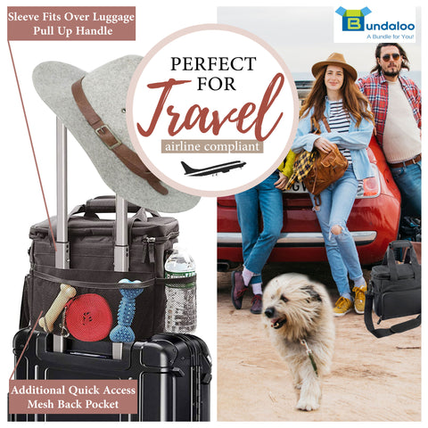 Bundaloo Dog Travel Bag  Organizer 5-Piece Set with Shoulder Strap