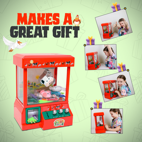 Bundaloo Farm Claw Machine Arcade Game with 3 Mini Plush Farm Animals