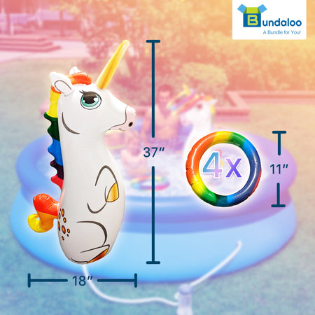 Bundaloo Inflatable Pool Ring Toss Game Set (Unicorn)