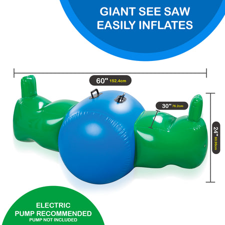 Bundaloo Inflatable Seesaw Toy - Indoor & Outdoor Rocking Toy