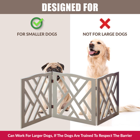 Bundaloo Freestanding Wooden Dog Gate (Crisscross - Grey)